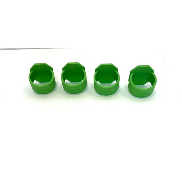 Swarovski 2025 Logo Green Ceramic Napkin Rings Set of 4 New in Box - Picture 8 of 15